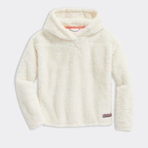 Vineyard Vines Girls' Stillwater High Pile Shep Shirt Hoodie White